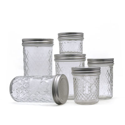 De Kruik van het Glasgroenten in het zuur van het geleivoedsel, 4oz/8oz ontruimt Kruiken van het Kaviaar de Duidelijke Glas leverancier