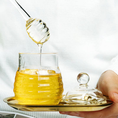 De Honingskruik van het Borosilicateglas met Dripper Hittebestendige Vriendschappelijke Eco leverancier