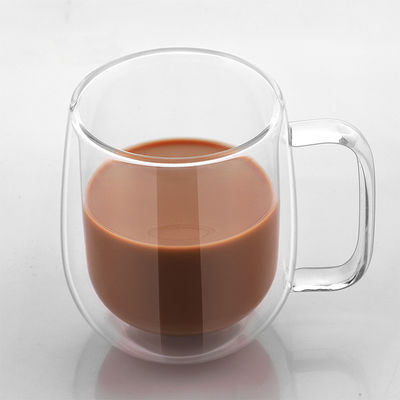 De gemakkelijke Koppen van de Greephandvat Geïsoleerde Espresso, Borosilicate-de Kop van de Glasmelk leverancier