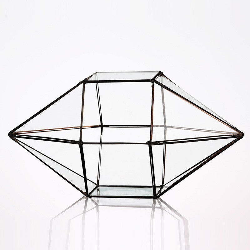 Diamantvormige Duidelijke Glasvaas, Duurzame Geometrische Terrarium-Glasvazen leverancier