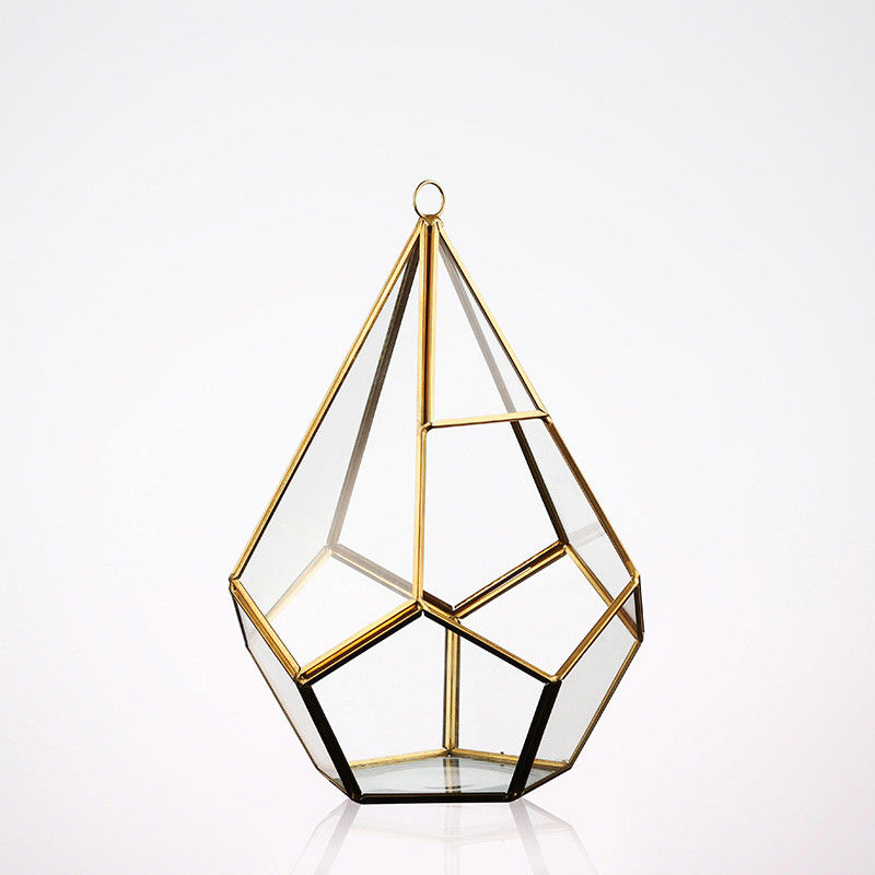 Het hangen van Succulent de Installatie Zwart Gouden Geometrisch Glas Terrarium van Homeware van het Bloemglas leverancier