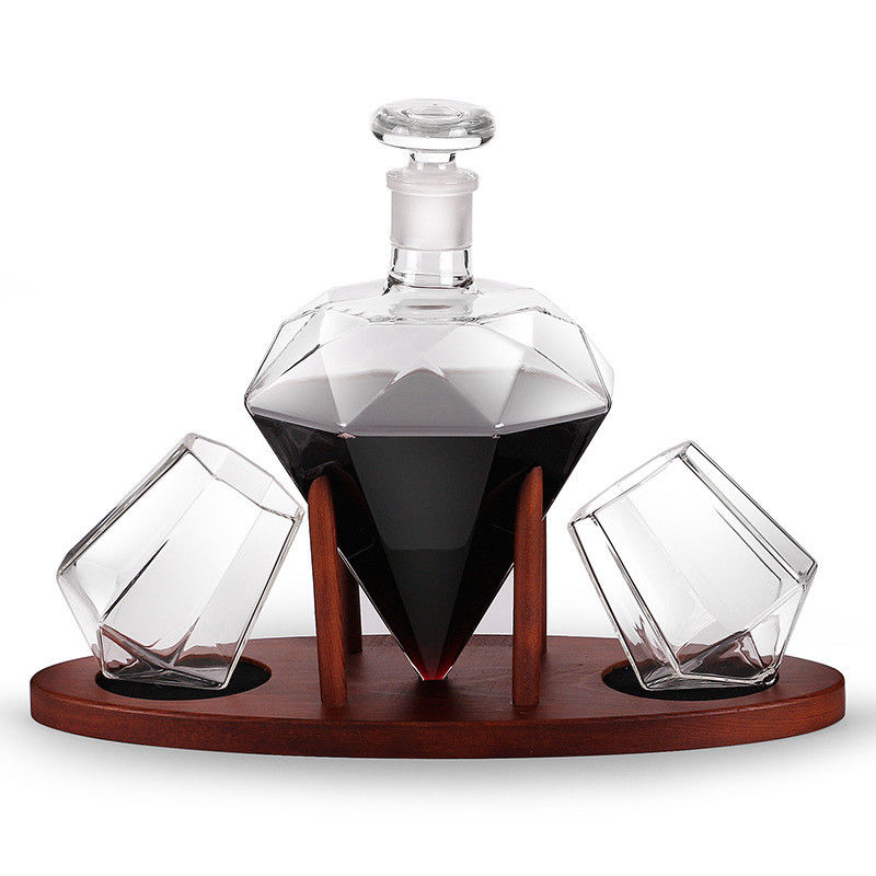 1000ml de Fles van de de Wijnkaraf van het diamantglas Lichtgewicht voor Rode Wijn/Whisky leverancier